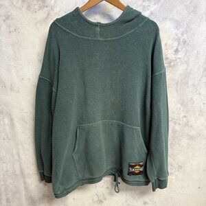 Bum Equipment Fleece Hoodie Sweatshirt Mens XL 26x28 Green Terry Cloth